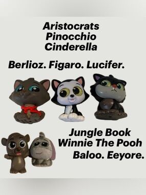 Assorted Cat & Character Toy Figures - Mixed Colors